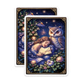 (2 Pack) Sleeping Beauty Owl Stickers - Fairy Tale Art - Dream Stickers - 5" On Longest Side - Sticks to Smooth Flat Surfaces - Made in USA - BMCS15678