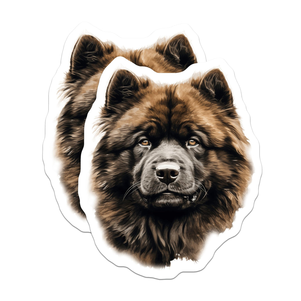 (2 Pack) Chow Chow Dog Magnets - Fluffy Brown Canine Art - Pet Lover Fridge Decor - 5 Inches On Longest Side - Thick Durable Magnet - Made in USA - MAG28752