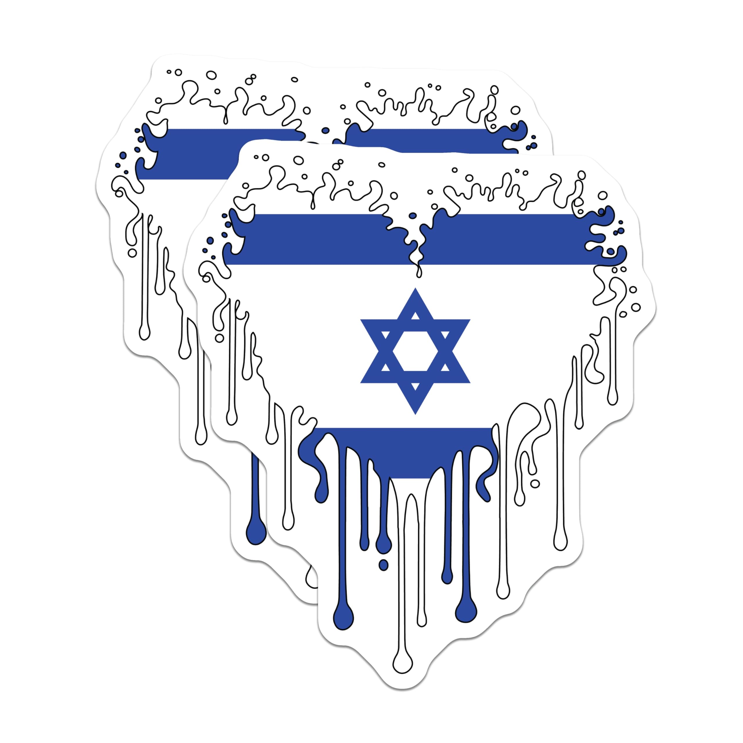(2 Pack) Israel Flag Magnets - Dripping Effect - Fridge Decoration Souvenir - 5" On Longest Side - Premium Magnet - for Cars, Refrigerators, Toolboxes, Lockers - Made in USA - MAG18655