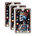 (3 Pack) The Empress Tarot Card Decals - Skeleton Empress Decals - Mystical Astrology Stickers - 3 Inches On Longest Side - Easy Peel & Apply - Made in USA - 3MCS4171