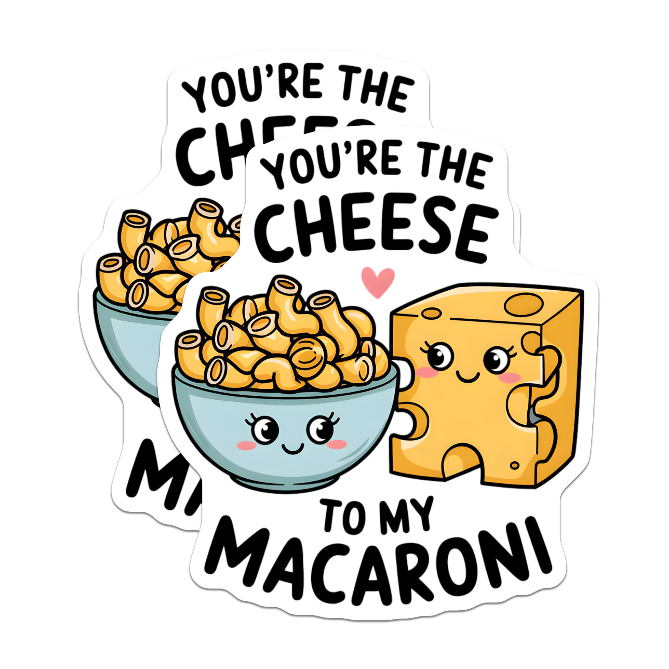 (2 Pack) Cheese to My Macaroni Magnets - Cute Kitchen - Refrigerator Magnets - Happy Food Magnets - 5" On Longest Side - for Cars, Fridges, Toolboxes - Made in USA - MAG3641