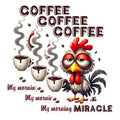 (3 Pack) Chicken Coffee Decals - Funny Rooster Decal - Morning Miracle Laptop Decal - 3 Inches On Longest Side - Easy Peel & Apply - Made in USA - 3MCS1594