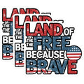 (3 Pack) Land of The Free Decals - Patriotic Decal - American Flag Decal - 3 Inches On Longest Side - Easy Peel & Apply - Made in USA - 3MCS2663