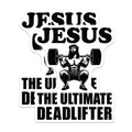 (2 Pack) Jesus The Ultimate Deadlifter Magnets - Christian Weightlifting Humor Decor - Powerlifting Faith Motivation Art - 5 Inches On Longest Side - Thick Durable Magnet - Made in USA - MAG23408