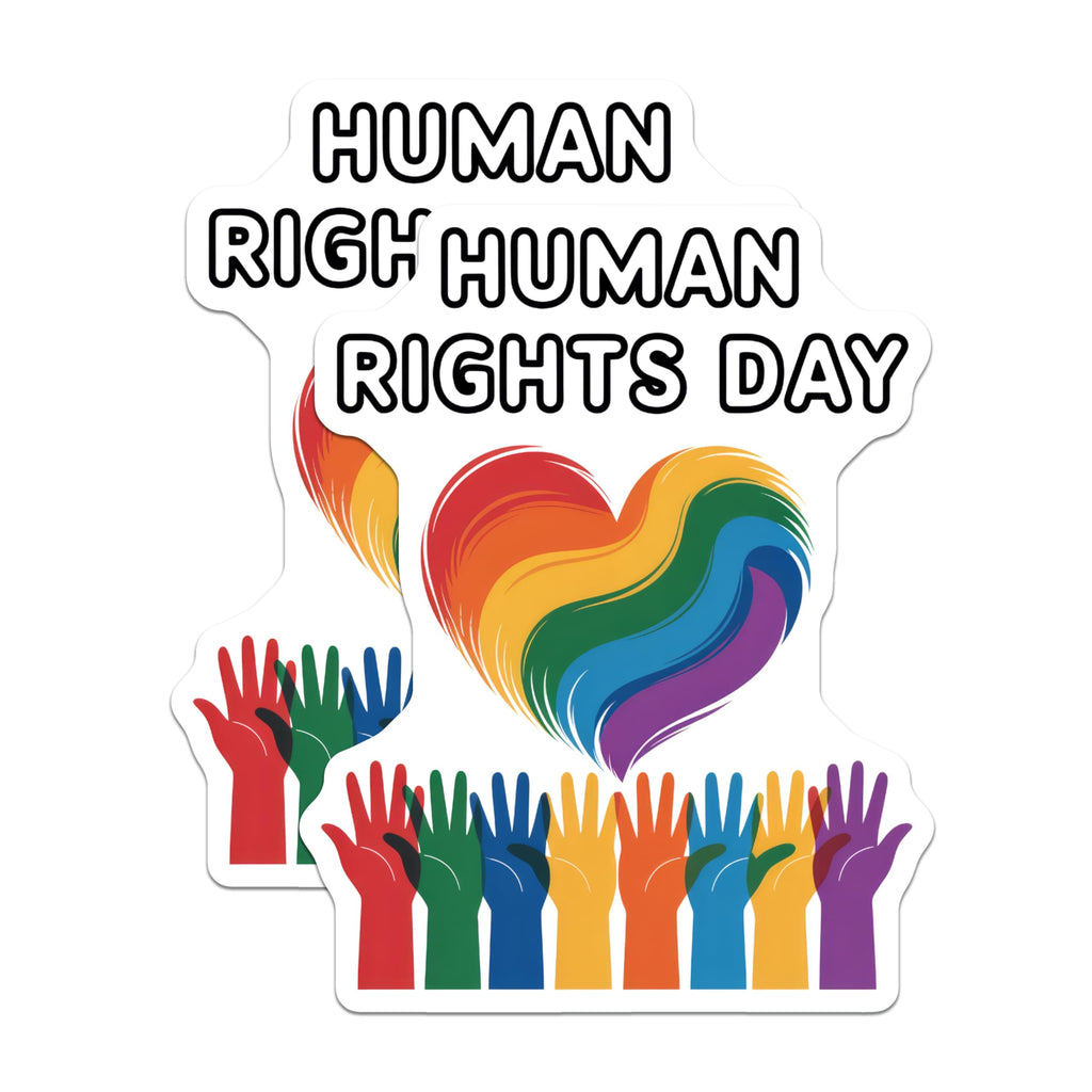 (2 Pack) Human Rights Day Magnets - Rainbow Heart - Equality Pride Magnets - 5" On Longest Side - Premium Magnet - for Cars, Refrigerators, Toolboxes, Lockers - Made in USA - MAG15298