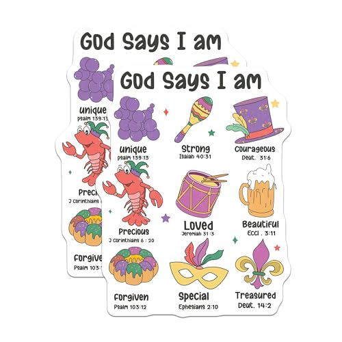 (2 Pack) God Says I Am Magnets - Bible Verse Encouragement - Faith Inspirational - Christian Motivational - 5" On Longest Side - for Cars, Fridges, Toolboxes - Made in USA - MAG3704