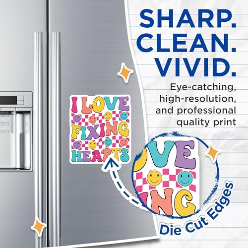(2 Pack) I Love Fixing Hearts Magnets Magnets - Colorful Smiley Face - 5" On Longest Side - Made in USA - Sticks to Refrigerators & Metal Surfaces - MAG9128
