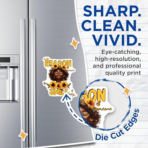 (2 Pack) Sunflower Smile Magnets Magnets - Inspirational Quote - Be The Reason Someone Smile Today - 5" On Longest Side - Made in USA - Sticks to Refrigerators & Metal Surfaces - MAG9034