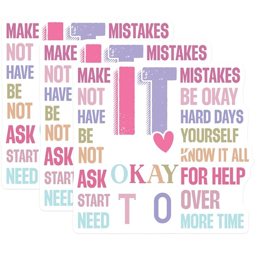 (3 Pack) Inspirational Quote Decals - Motivational Saying Stickers - Laptop Decal - Positive Affirmations - 3 Inches On Longest Side - Easy Peel & Apply - Made in USA - 3MCS7936