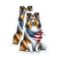 (2 Pack) Patriotic Dog Magnets - Dog Lover Gifts - Cute Puppy Sticker - Animal Refrigerator Decor - 5" On Longest Side - for Cars, Fridges, Toolboxes - Made in USA - MAG6701
