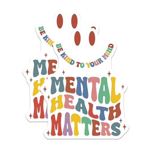 (2 Pack) Be Kind to Your Mind Magnets - Mental Health Matters - Inspirational Quote - 5" On Longest Side - for Cars, Refrigerators, Toolboxes, Lockers - Made in USA BMCS3243