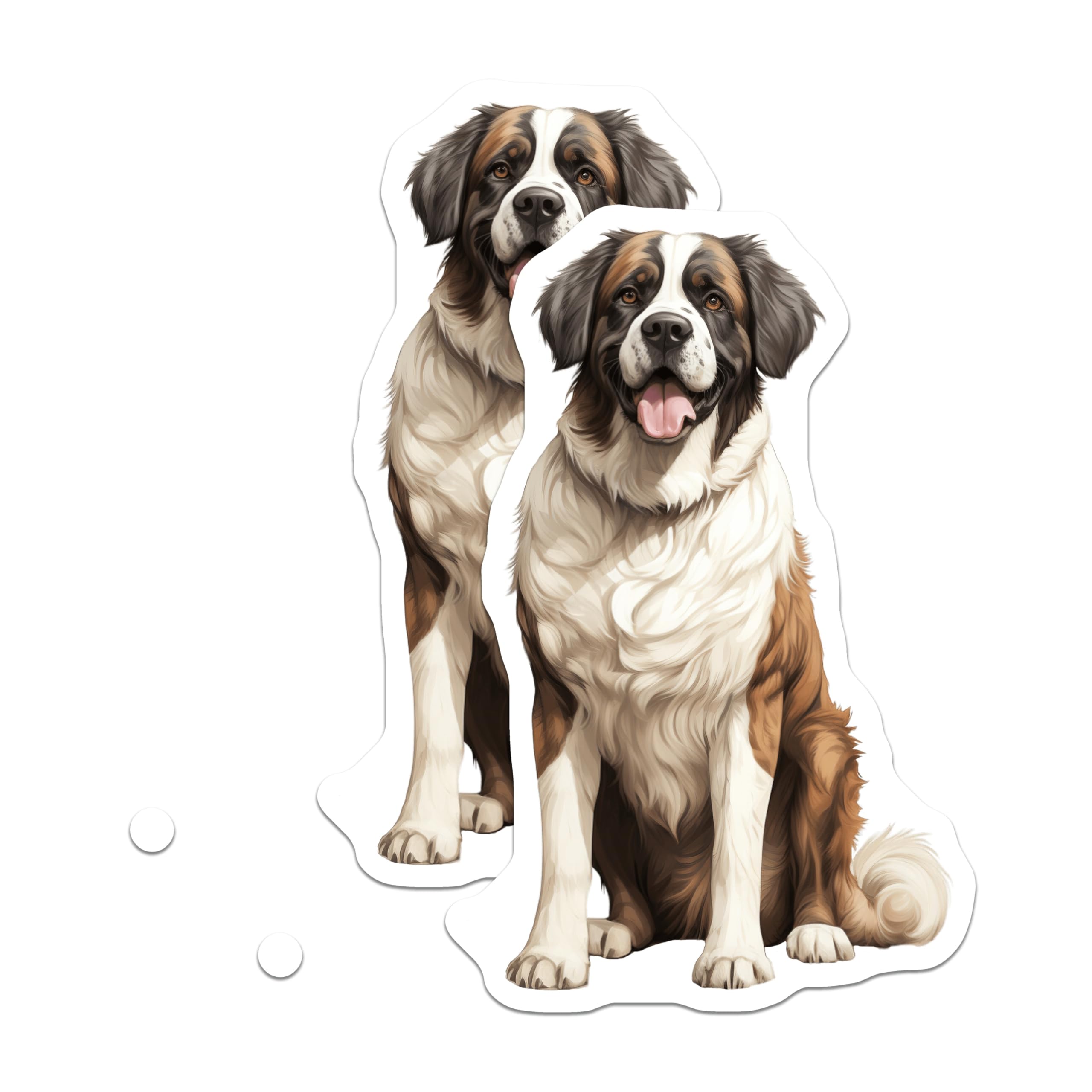 (2 Pack) Saint Bernard Magnets - Happy Dog Breed Decor - Pet Owner Item - 5 Inches On Longest Side - Thick Durable Magnet - Made in USA - MAG30658