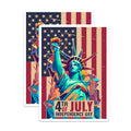 (2 Pack) Statue of Liberty Magnets - 4th of July Decor - Independence Day Fridge Magnets - 5" On Longest Side - Premium Magnet - for Cars, Refrigerators, Toolboxes, Lockers - Made in USA - MAG17680