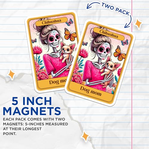 (2 Pack) Chihuahua Dog Lovers Magnet - Pet Parent Refrigerator Decoration - 5" On Longest Side - Sticks to Smooth Flat Surfaces - Made in USA - MAG10300