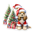 (2 Pack) Cocker Spaniel Christmas Magnets - Santa Dog Holiday Decor - Pet Lover Home Accent - 5 Inches On Longest Side - Thick Durable Magnet - Made in USA - MAG25458