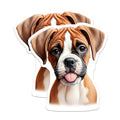 (2 Pack) Boxer Puppy Magnets - Dog Lover Kitchen Decor - Pet Owner Refrigerator Art - 5 Inches On Longest Side - Thick Durable Magnet - Made in USA - MAG25870