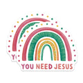 (2 Pack) Jesus Rainbow Magnets - Christian Decor - Religious Saying Refrigerator Magnets - 5" On Longest Side - Premium Magnet - for Cars, Refrigerators, Toolboxes, Lockers - Made in USA - MAG14170