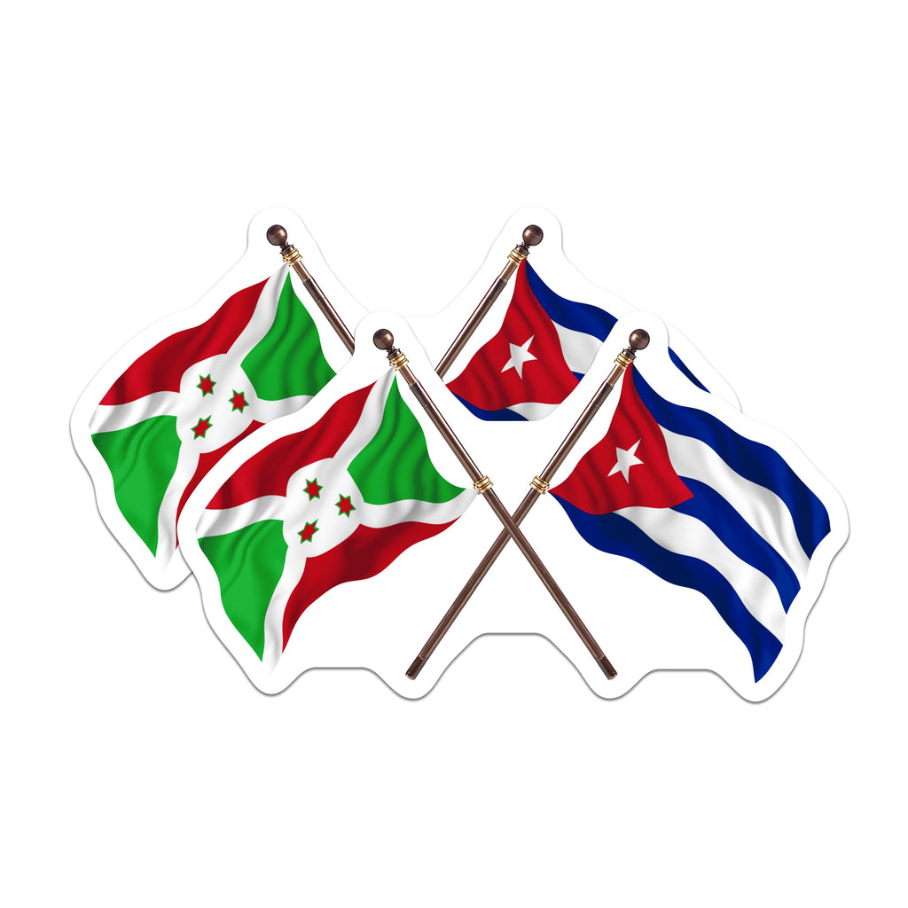 (2 Pack) Burundi Cuban Flag Magnets - World Heritage - International Pride - 5 Inches On Longest Side - Thick Durable Magnet - Made in USA - MAG37761