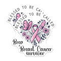 (2 Pack) Breast Cancer Survivor Stickers - Blessed to Be Called - Inspirational Pink Ribbon Decal - 5" On Longest Side - Sticks to Smooth Flat Surfaces - Made in USA - BMCS5991
