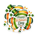(2 Pack) St Patricks Day Magnets - Irish Shamrock Decor - Leprechaun Hat Celebration - Lucky Charm Refrigerator Accent - 5 Inches On Longest Side - Thick Durable Magnet - Made in USA - MAG28736