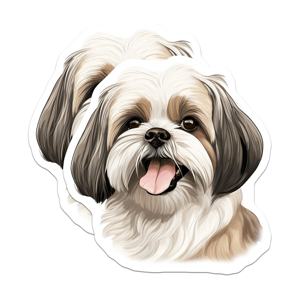 (2 Pack) Shih Tzu Magnets - Dog Lover Decor - Pet Owner Home Accents - 5 Inches On Longest Side - Thick Durable Magnet - Made in USA - MAG24378