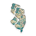(2 Pack) New Jersey State Magnets - Leopard Print NJ Map Shape - Distressed Teal Blue Grunge Decor - Artistic State Pride - 5 Inches On Longest Side - Thick Durable Magnet - Made in USA - MAG19313