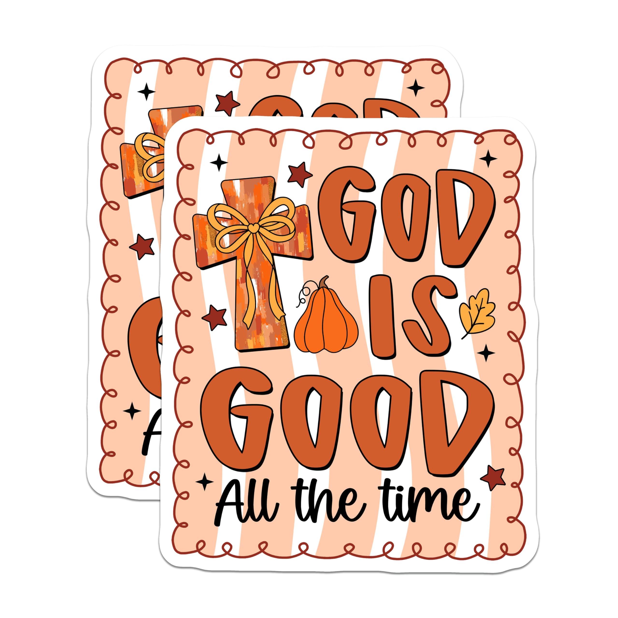 (2 Pack) God is Good Magnets - Fall Christian Decor - Faith Inspirational Religious Kitchen Refrigerator - 5 Inches On Longest Side - Thick Durable Magnet - Made in USA - MAG25120