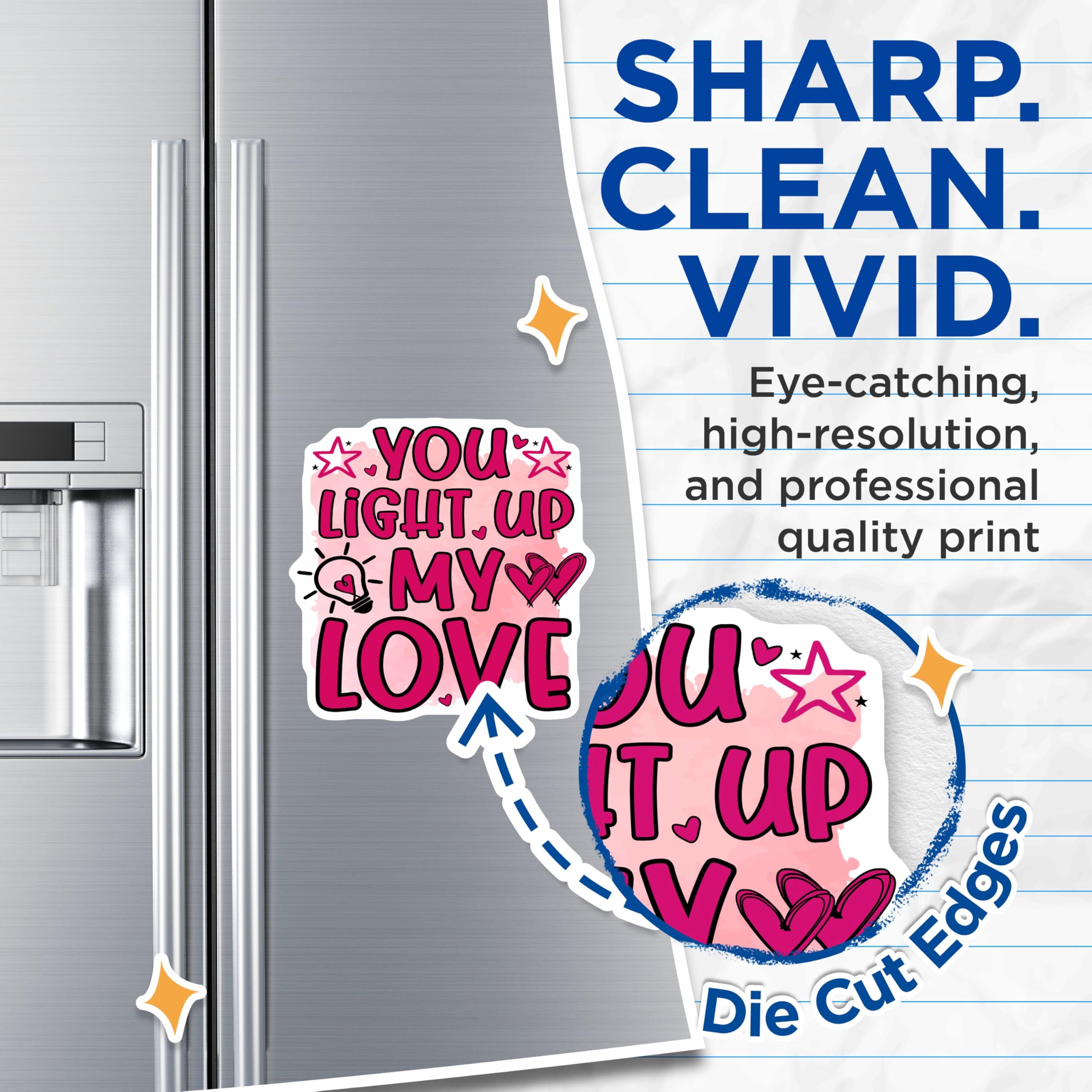 (2 Pack) Love Expression Magnets - Romantic Message Decor - Valentine's Day Couple Idea - 5 Inches On Longest Side - Thick Durable Magnet - Made in USA - MAG22816