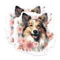 (2 Pack) Sheltie Magnets - Happy Floral Dog Art - Shetland Sheepdog Puppy Collectible - Pet Lover Home Decor Accent - 5 Inches On Longest Side - Thick Durable Magnet - Made in USA - MAG23617