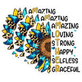 (3 Pack) Mother Sunflower Decals - Amazing Loving Strong - Mothers Day Decals- 3 Inches On Longest Side - Easy Peel & Apply - Made in USA - 3MCS5549
