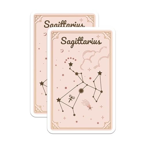 (2 Pack) Sagittarius Constellation Stickers - Zodiac Sign Decal - Astrology Star Sign - 5" On Longest Side - Sticks to Smooth Flat Surfaces - Made in USA - BMCS9398