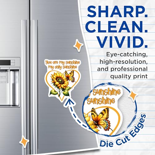 (2 Pack) Sunflower Butterfly Magnets - Inspirational Quote - Fridge Decor - 5" On Longest Side - for Cars, Fridges, Toolboxes - Made in USA - MAG7986