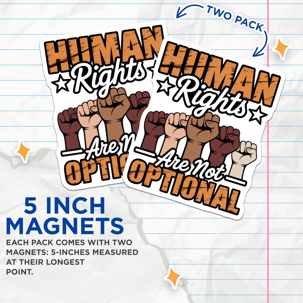 (2 Pack) Human Rights Magnets - Equality Sign - Social Justice Fridge Magnets - 5" On Longest Side - Premium Magnet - for Cars, Refrigerators, Toolboxes, Lockers - Made in USA - MAG14762