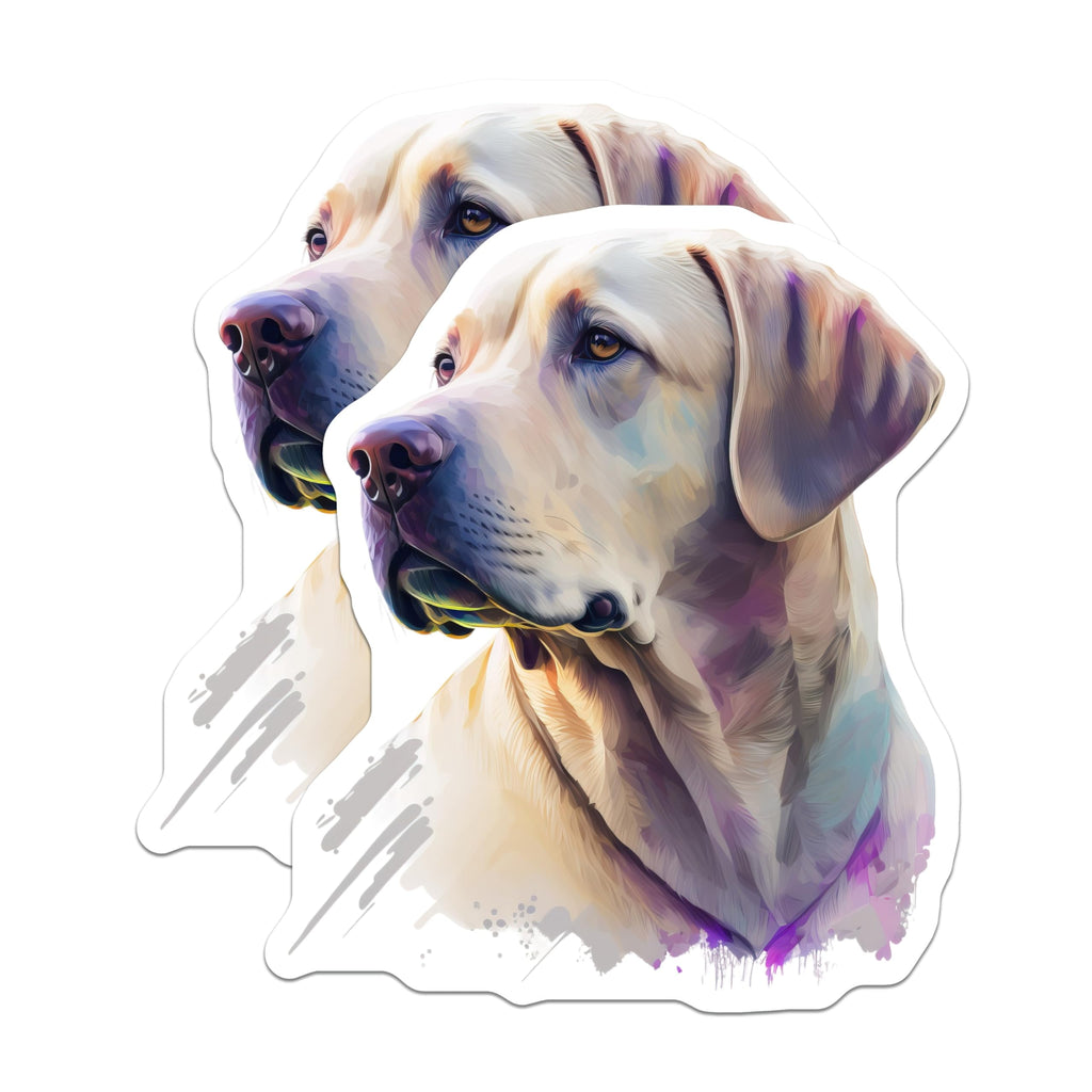 (2 Pack) Labrador Dog Magnets - Artistic Yellow Labrador Portrait - Elegant Canine Fridge Decor - Pet Lover Animal Art - 5 Inches On Longest Side - Thick Durable Magnet - Made in USA - MAG24299