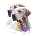 (2 Pack) Labrador Dog Magnets - Artistic Yellow Labrador Portrait - Elegant Canine Fridge Decor - Pet Lover Animal Art - 5 Inches On Longest Side - Thick Durable Magnet - Made in USA - MAG24299