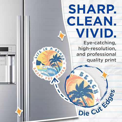 (2 Pack) Life is a Beach Magnets - Enjoy The Waves - Ocean Vibes - Tropical Decor - Summer Beach Theme - 5" On Longest Side - for Cars, Fridges, Toolboxes - Made in USA - MAG6993