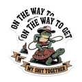 (2 Pack) Frog Riding Turtle Magnets - Funny Cowboy Animal Humor - My Shit Together Sarcastic Quote Magnet - 5 Inches On Longest Side - Thick Durable Magnet - Made in USA - MAG22406