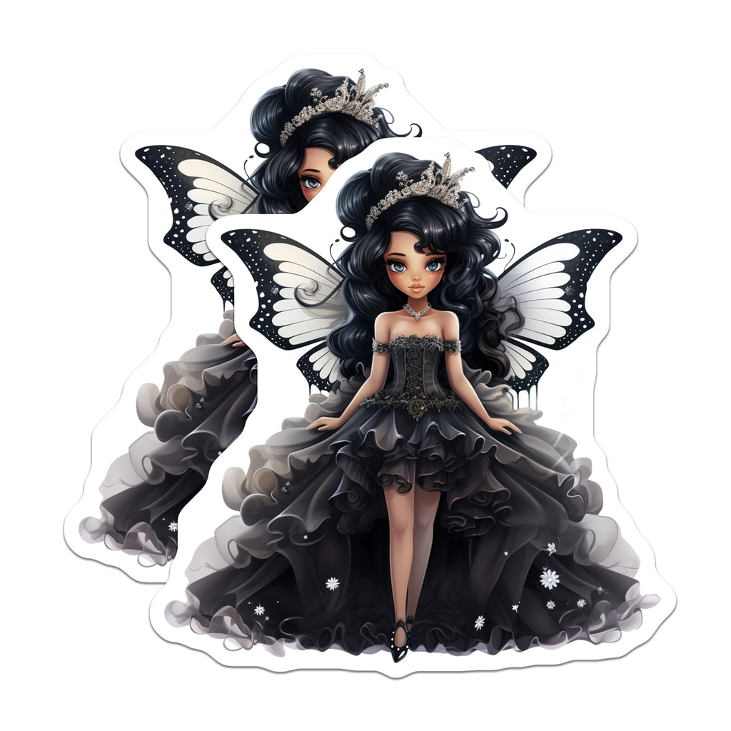 (2 Pack) Dark Fairy Princess Magnets - Gothic Aesthetic Decor - Whimsical Butterfly Queen Art - Enchanted Fantasycore - 5 Inches On Longest Side - Thick Durable Magnet - Made in USA - MAG39883