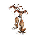 (2 Pack) Quirky Dog Magnets - Lurcher Greyhound Art - Pet Lover Decor Fridge Locker - 5 Inches On Longest Side - Thick Durable Magnet - Made in USA - MAG27210