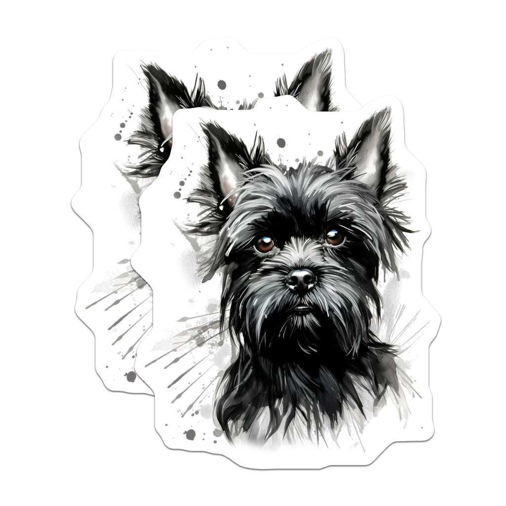(2 Pack) Scottish Terrier Dog Magnets - Scottie Dog Watercolor Art - Black Terrier Pet Lover Refrigerator Magnets - 5 Inches On Longest Side - Thick Durable Magnet - Made in USA - MAG29294