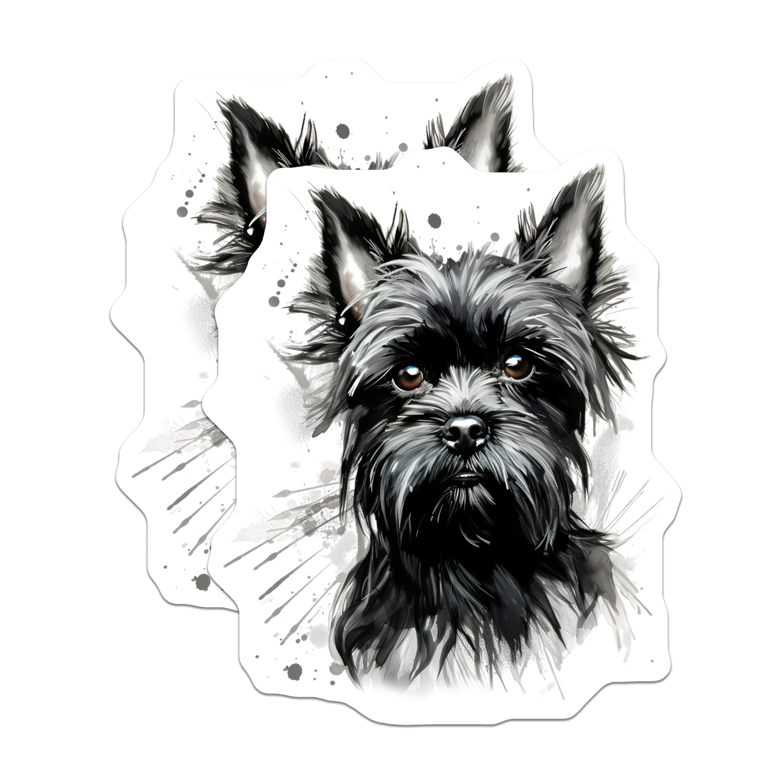 (2 Pack) Scottish Terrier Dog Magnets - Scottie Dog Watercolor Art - Black Terrier Pet Lover Refrigerator Magnets - 5 Inches On Longest Side - Thick Durable Magnet - Made in USA - MAG29294