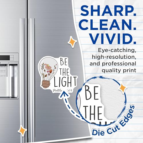 (2 Pack) Be The Light Magnets - Decor Magnets - Inspirational Magnets - Bible Verse Magnets - 5" On Longest Side - for Cars, Fridges, Toolboxes - Made in USA - MAG7051