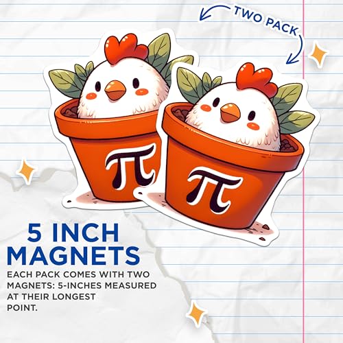 (2 Pack) Chicken in Pot Magnets - Cute Chicken Plant - Funny Kitchen Fridge Decor - 5" On Longest Side - for Cars, Fridges, Toolboxes - Made in USA - MAG8160
