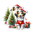 (2 Pack) Christmas Dog Magnets - Santa Puppy Decor - Holiday Pet Lover - 5 Inches On Longest Side - Thick Durable Magnet - Made in USA - MAG28093