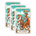 (3 Pack) Chariot Tarot Card Decals - Major Arcana Stickers - Laptop Decal - 3 Inches On Longest Side - Easy Peel & Apply - Made in USA - 3MCS1130