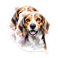 (2 Pack) Beagle Dog Watercolor Magnets - Happy Pet Animal Art - Dog Mom Owner Lover Appreciation - 5 Inches On Longest Side - Thick Durable Magnet - Made in USA - MAG27323