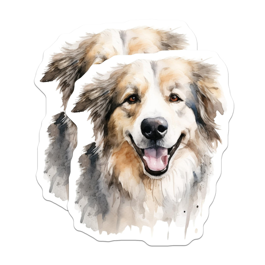 (2 Pack) Australian Shepherd Watercolor Magnets - Happy Dog Fridge Decor - Pet Lover Animal Art - 5 Inches On Longest Side - Thick Durable Magnet - Made in USA - MAG29380