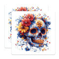 (2 Pack) Sugar Skull Magnets - Day of the Dead Decor - Calavera Floral Art - 5 Inches On Longest Side - Thick Durable Magnet - Made in USA - MAG26965