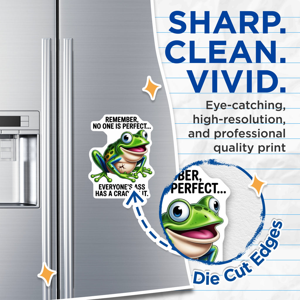 (2 Pack) Funny Frog Magnets - Humorous Quote Magnet - Sarcastic Refrigerator Decor - Novelty Present for Friend - 5 Inches On Longest Side - Thick Durable Magnet - Made in USA - MAG36039