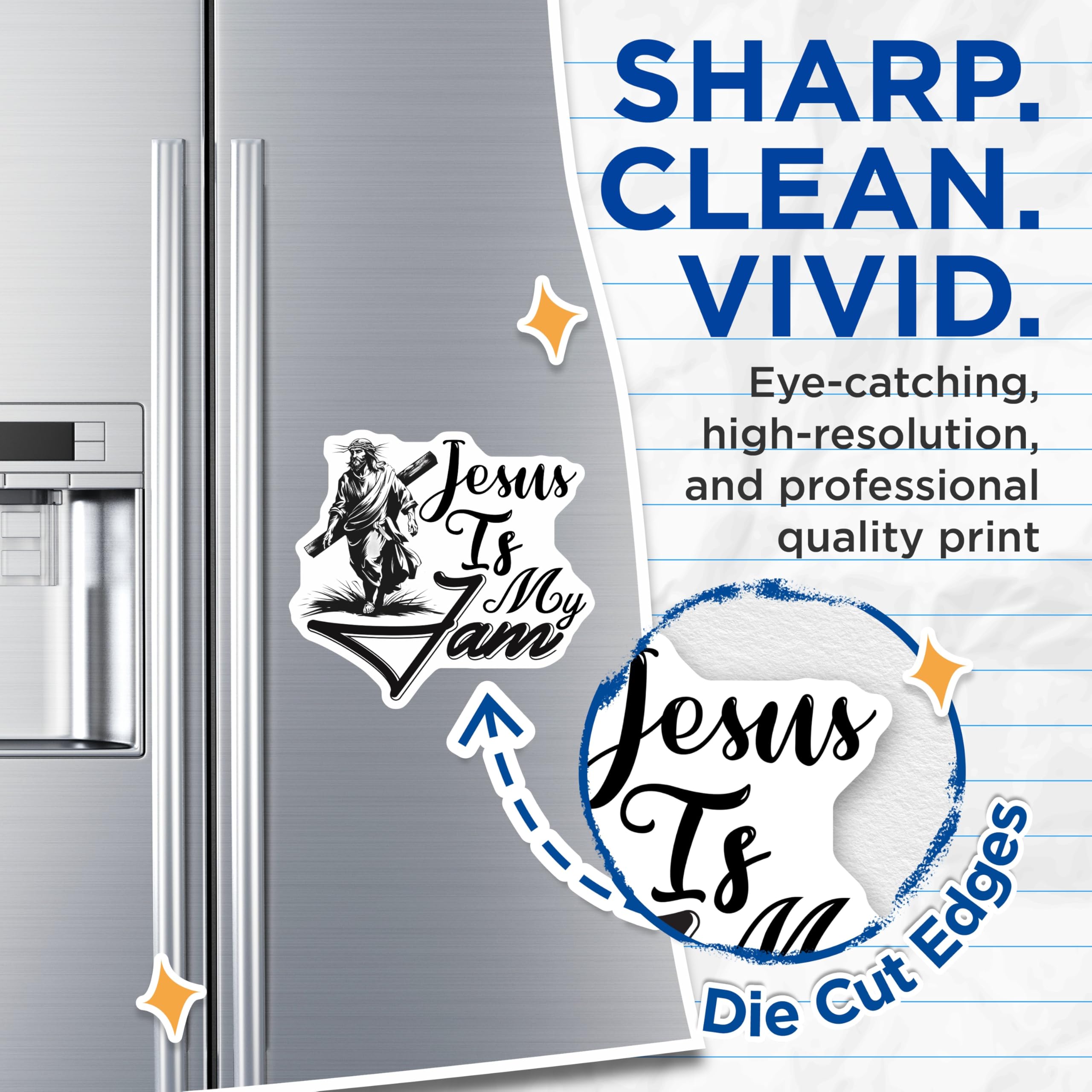 (2 Pack) Jesus is My Jam Magnets - Religious Magnets - Christian Fridge Decor - 5" On Longest Side - Premium Magnet - for Cars, Refrigerators, Toolboxes, Lockers - Made in USA - MAG16945